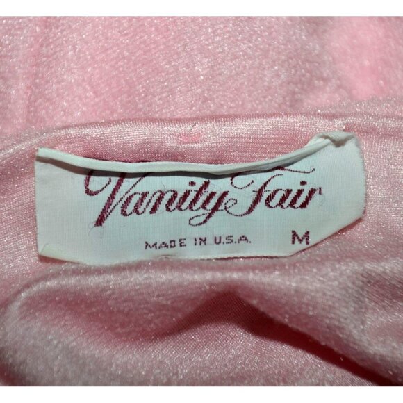 Vintage Vanity Fair Ladies M Terry Cloth Pink Housecoat Pockets Embroidered - Picture 8 of 9